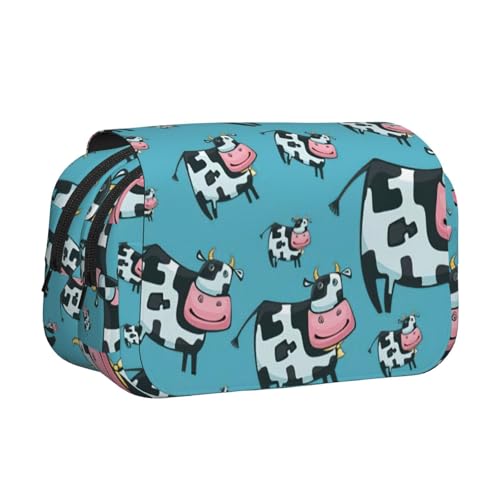 UVBDF Federmäppchen mit Kuhdruck, doppellagig, Klappetui, Organizer, Schreibwaren-Tasche für Kinder, Geschenk, Schwarz , Einheitsgröße, Taschen-Organizer UVBDF Federmäppchen mit Kuhdruck, doppellagig, Klappetui, Organizer, Schreibwaren-Tasche für Kinder, Geschenk, Schwarz , Einheitsgröße, Taschen-Organizer von UVBDF