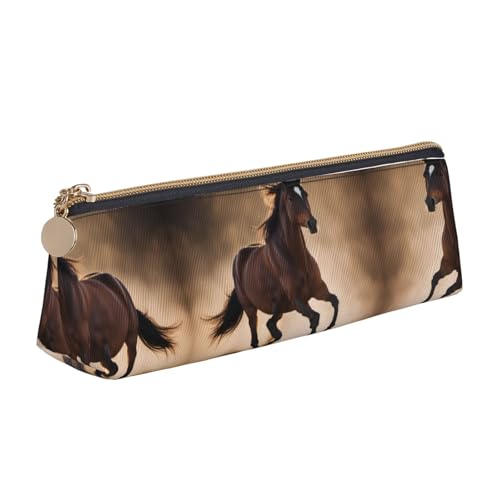 UVBDF Federmäppchen mit Laufpferden für Kinder, mit Reißverschluss, kleine einfache Stifttasche, Kosmetik-Make-up-Etui, weiß, Einheitsgröße, Taschen-Organizer von UVBDF