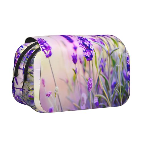 UVBDF Federmäppchen mit Lavendelblüten-Druck, doppellagig, Klappetui, Organizer, Schreibwaren-Tasche für Kinder, Geschenk, Schwarz , Einheitsgröße, Taschen-Organizer UVBDF Federmäppchen mit Lavendelblüten-Druck, doppellagig, Klappetui, Organizer, Schreibwaren-Tasche für Kinder, Geschenk, Schwarz , Einheitsgröße, Taschen-Organizer von UVBDF