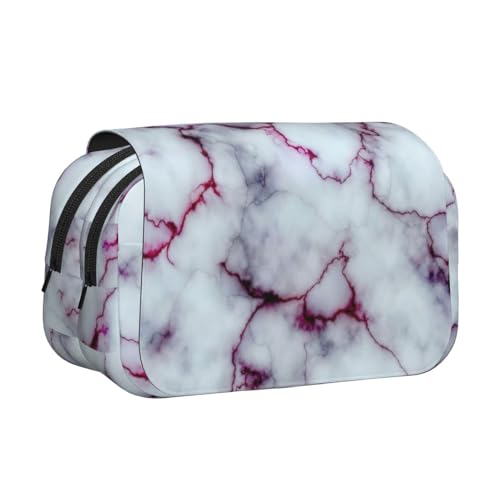 UVBDF Federmäppchen mit Marmor-Texturdruck, doppellagig, Klappetui, Organizer, Schreibwaren-Tasche für Kinder, Geschenk, Schwarz , Einheitsgröße, Taschen-Organizer von UVBDF