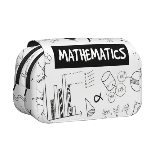 UVBDF Federmäppchen mit Mathematik-Druckdruck, doppellagig, Klappetui, Organizer, Schreibwaren-Tasche für Kinder, Geschenk, Schwarz , Einheitsgröße, Taschen-Organizer UVBDF Federmäppchen mit Mathematik-Druckdruck, doppellagig, Klappetui, Organizer, Schreibwaren-Tasche für Kinder, Geschenk, Schwarz , Einheitsgröße, Taschen-Organizer von UVBDF