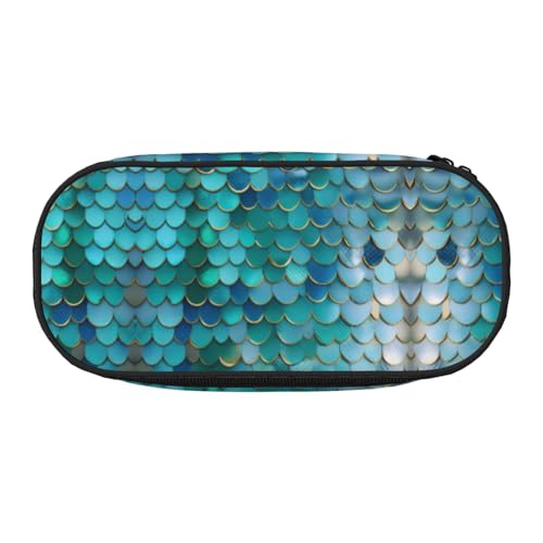 UVBDF Federmäppchen mit Meerjungfrauen-Schuppen für Herren und Damen, tragbares Federmäppchen, ästhetisch, mit Reißverschluss für Büro-Organizer, Schwarz , Einheitsgröße, Taschen-Organizer von UVBDF
