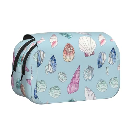 UVBDF Federmäppchen mit Muschel-Druck, doppellagig, Klappetui, Organizer, Schreibwaren-Tasche für Kinder, Geschenk, Schwarz , Einheitsgröße, Taschen-Organizer UVBDF Federmäppchen mit Muschel-Druck, doppellagig, Klappetui, Organizer, Schreibwaren-Tasche für Kinder, Geschenk, Schwarz , Einheitsgröße, Taschen-Organizer von UVBDF
