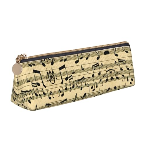 UVBDF Federmäppchen mit Musiknoten für Kinder, mit Reißverschluss, kleine einfache Stifttasche, Kosmetik-Make-up-Etui, weiß, Einheitsgröße, Taschen-Organizer von UVBDF