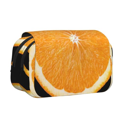UVBDF Federmäppchen mit Orangenscheiben-Druck, doppellagig, Klappetui, Organizer, Schreibwaren-Tasche für Kinder, Geschenk, Schwarz , Einheitsgröße, Taschen-Organizer UVBDF Federmäppchen mit Orangenscheiben-Druck, doppellagig, Klappetui, Organizer, Schreibwaren-Tasche für Kinder, Geschenk, Schwarz , Einheitsgröße, Taschen-Organizer von UVBDF