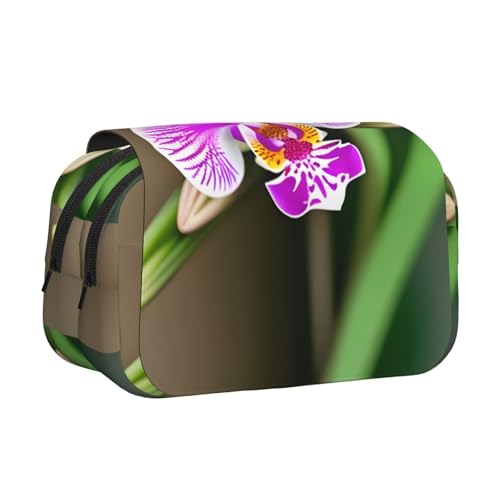 UVBDF Federmäppchen mit Orchideen-Druck, doppellagig, Klappetui, Organizer, Schreibwaren-Tasche für Kinder, Geschenk, Schwarz , Einheitsgröße, Taschen-Organizer UVBDF Federmäppchen mit Orchideen-Druck, doppellagig, Klappetui, Organizer, Schreibwaren-Tasche für Kinder, Geschenk, Schwarz , Einheitsgröße, Taschen-Organizer von UVBDF