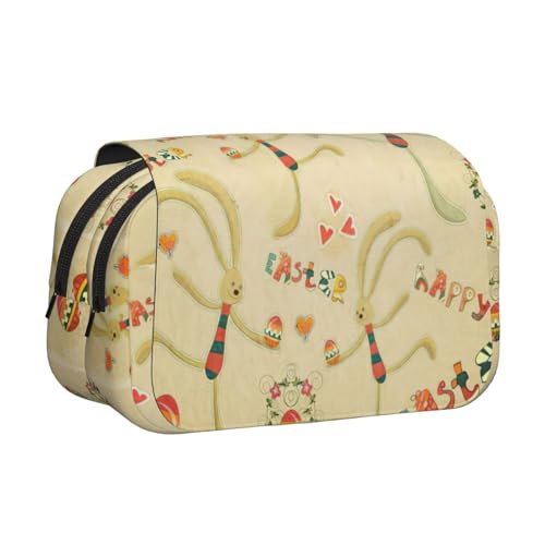 UVBDF Federmäppchen mit Osterhasen-Druck, doppellagig, Klappetui, Organizer, Schreibwaren-Tasche für Kinder, Geschenk, Schwarz , Einheitsgröße, Taschen-Organizer UVBDF Federmäppchen mit Osterhasen-Druck, doppellagig, Klappetui, Organizer, Schreibwaren-Tasche für Kinder, Geschenk, Schwarz , Einheitsgröße, Taschen-Organizer von UVBDF