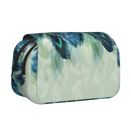 UVBDF Federmäppchen mit Pfauenfeder-Muster, doppellagig, Klappetui, Organizer, Schreibwaren-Tasche für Kinder, Geschenk, Schwarz , Einheitsgröße, Taschen-Organizer UVBDF Federmäppchen mit Pfauenfeder-Muster, doppellagig, Klappetui, Organizer, Schreibwaren-Tasche für Kinder, Geschenk, Schwarz , Einheitsgröße, Taschen-Organizer von UVBDF