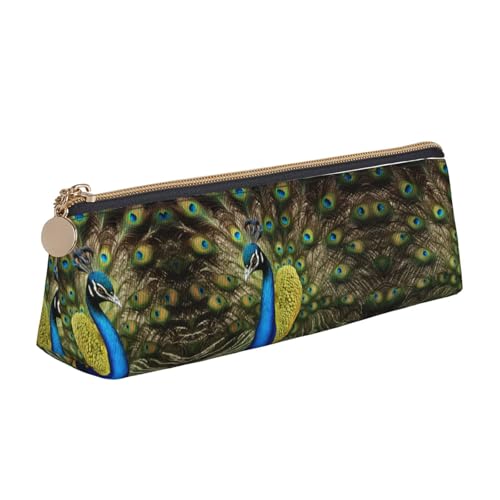 UVBDF Federmäppchen mit Pfauenfedern, für Kinder, mit Reißverschluss, kleine einfache Stifttasche, Kosmetik-Make-up-Etui, weiß, Einheitsgröße, Taschen-Organizer von UVBDF