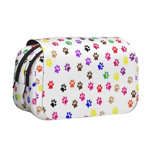 UVBDF Federmäppchen mit Pfotenabdruck-Druck, doppellagig, Klappetui, Organizer, Schreibwaren-Tasche für Kinder, Geschenk, Schwarz , Einheitsgröße, Taschen-Organizer UVBDF Federmäppchen mit Pfotenabdruck-Druck, doppellagig, Klappetui, Organizer, Schreibwaren-Tasche für Kinder, Geschenk, Schwarz , Einheitsgröße, Taschen-Organizer von UVBDF