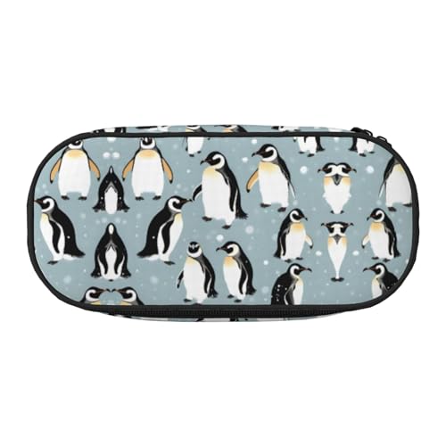 UVBDF Federmäppchen mit Pinguin-Ballon-Schneeflocke, für Herren und Damen, tragbares Federmäppchen, ästhetisch, mit Reißverschluss für Büro-Organizer, Schwarz , Einheitsgröße, Taschen-Organizer von UVBDF