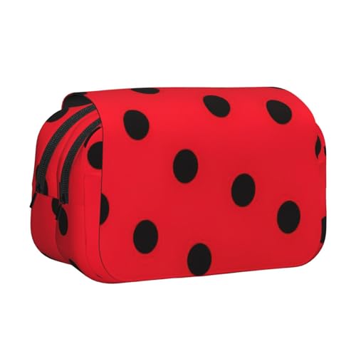 UVBDF Federmäppchen mit Punktemuster, doppellagig, Klappetui, Organizer, Schreibwaren-Tasche für Kinder, Geschenk, Schwarz , Einheitsgröße, Taschen-Organizer UVBDF Federmäppchen mit Punktemuster, doppellagig, Klappetui, Organizer, Schreibwaren-Tasche für Kinder, Geschenk, Schwarz , Einheitsgröße, Taschen-Organizer von UVBDF