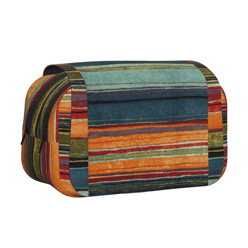 UVBDF Federmäppchen mit Regenbogen-Druck, doppellagig, Klappetui, Organizer, Schreibwaren-Tasche für Kinder, Geschenk, Schwarz , Einheitsgröße, Taschen-Organizer von UVBDF