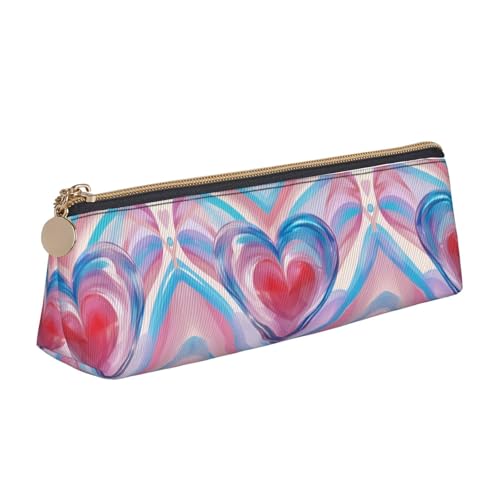 UVBDF Federmäppchen mit Regenbogenherz für Kinder, mit Reißverschluss, kleine einfache Stifttasche, Kosmetik-Make-up-Etui, weiß, Einheitsgröße, Taschen-Organizer von UVBDF