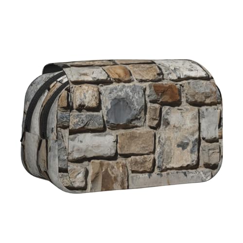 UVBDF Federmäppchen mit Retro-Steindruck, doppellagig, Klappetui, Organizer, Schreibwaren-Tasche für Kinder, Geschenk, Schwarz , Einheitsgröße, Taschen-Organizer von UVBDF