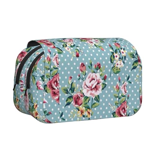 UVBDF Federmäppchen mit Rosenblüten, doppelschichtig, für Kinder, Geschenk, Schwarz , Einheitsgröße, Taschen-Organizer UVBDF Federmäppchen mit Rosenblüten, doppelschichtig, für Kinder, Geschenk, Schwarz , Einheitsgröße, Taschen-Organizer von UVBDF