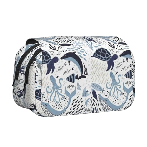 UVBDF Federmäppchen mit Schildkröten-Oktopus-Muster, Ozean-Motiv, doppellagig, Klappetui, Organizer, Schreibwaren-Tasche für Kinder, Geschenk, Schwarz , Einheitsgröße, Taschen-Organizer UVBDF Federmäppchen mit Schildkröten-Oktopus-Muster, Ozean-Motiv, doppellagig, Klappetui, Organizer, Schreibwaren-Tasche für Kinder, Geschenk, Schwarz , Einheitsgröße, Taschen-Organizer von UVBDF