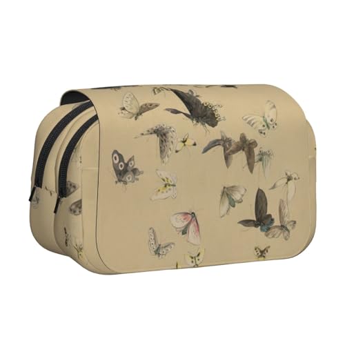 UVBDF Federmäppchen mit Schmetterlingsmotiv, doppelschichtig, für Kinder, Geschenk, Schwarz , Einheitsgröße, Taschen-Organizer UVBDF Federmäppchen mit Schmetterlingsmotiv, doppelschichtig, für Kinder, Geschenk, Schwarz , Einheitsgröße, Taschen-Organizer von UVBDF