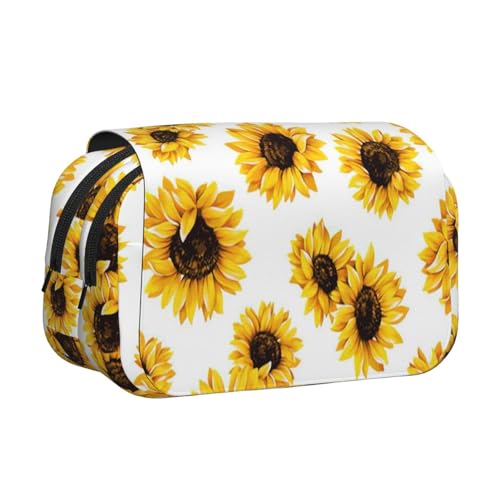 UVBDF Federmäppchen mit Sonnenblumen-Druck, doppellagig, Klappetui, Organizer, Schreibwaren-Tasche für Kinder, Geschenk, Schwarz , Einheitsgröße, Taschen-Organizer UVBDF Federmäppchen mit Sonnenblumen-Druck, doppellagig, Klappetui, Organizer, Schreibwaren-Tasche für Kinder, Geschenk, Schwarz , Einheitsgröße, Taschen-Organizer von UVBDF