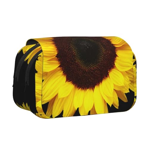 UVBDF Federmäppchen mit Sonnenblumen-Hintergrund, doppellagig, Klappetui, Organizer, Schreibwaren-Tasche für Kinder, Geschenk, Schwarz , Einheitsgröße, Taschen-Organizer UVBDF Federmäppchen mit Sonnenblumen-Hintergrund, doppellagig, Klappetui, Organizer, Schreibwaren-Tasche für Kinder, Geschenk, Schwarz , Einheitsgröße, Taschen-Organizer von UVBDF