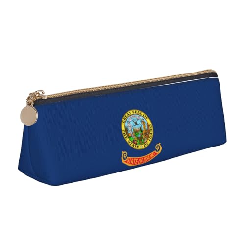 UVBDF Federmäppchen mit Staatsflagge Idaho für Kinder, mit Reißverschluss, kleine einfache Stifttasche, Kosmetik-Make-up-Etui, weiß, Einheitsgröße, Taschen-Organizer von UVBDF