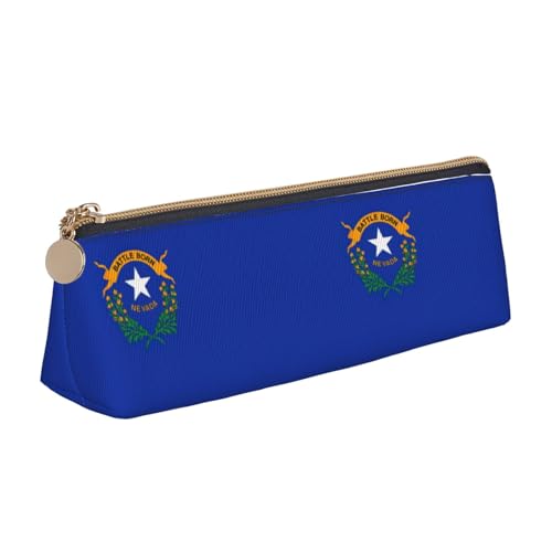 UVBDF Federmäppchen mit Staatsflagge von Nevada, für Kinder, mit Reißverschluss, kleine einfache Stifttasche, Kosmetik-Make-up-Etui, weiß, Einheitsgröße, Taschen-Organizer von UVBDF