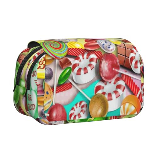 UVBDF Federmäppchen mit Süßigkeitenmuster, doppelschichtig, Klappetui, Organizer, Schreibwaren-Tasche für Kinder, Geschenk, Schwarz , Einheitsgröße, Taschen-Organizer UVBDF Federmäppchen mit Süßigkeitenmuster, doppelschichtig, Klappetui, Organizer, Schreibwaren-Tasche für Kinder, Geschenk, Schwarz , Einheitsgröße, Taschen-Organizer von UVBDF