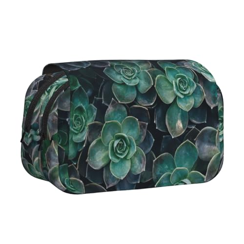 UVBDF Federmäppchen mit Sukkulenten-Druck, doppellagig, Klappetui, Organizer, Schreibwaren-Tasche für Kinder, Geschenk, Schwarz , Einheitsgröße, Taschen-Organizer UVBDF Federmäppchen mit Sukkulenten-Druck, doppellagig, Klappetui, Organizer, Schreibwaren-Tasche für Kinder, Geschenk, Schwarz , Einheitsgröße, Taschen-Organizer von UVBDF