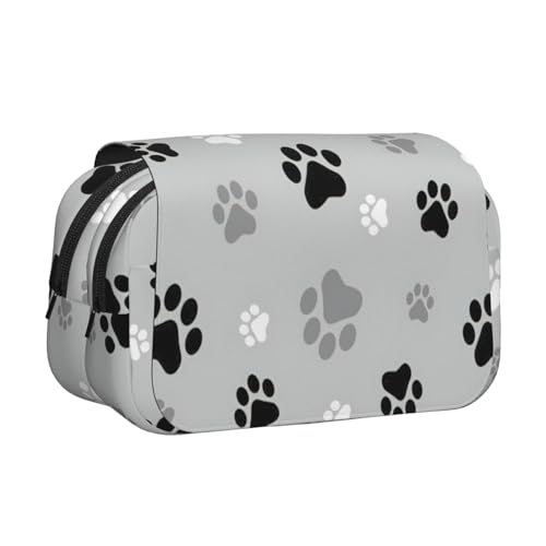 UVBDF Federmäppchen mit Tierpfoten-Aufdruck, doppellagig, Klappetui, Organizer, Schreibwaren-Tasche für Kinder, Geschenk, Schwarz , Einheitsgröße, Taschen-Organizer UVBDF Federmäppchen mit Tierpfoten-Aufdruck, doppellagig, Klappetui, Organizer, Schreibwaren-Tasche für Kinder, Geschenk, Schwarz , Einheitsgröße, Taschen-Organizer von UVBDF