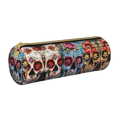 UVBDF Federmäppchen mit Totenkopf-Motiv, niedlicher Stifthalter für Jungen und Mädchen, Senioren-Federmäppchen, Geschenk für Kinder, weiß, Einheitsgröße, Taschen-Organizer von UVBDF