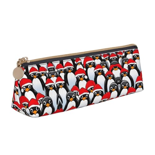 UVBDF Federmäppchen mit Weihnachts-Pinguin-Motiv, für Kinder, mit Reißverschluss, kleine einfache Stifttasche, Kosmetik-Make-up-Etui, weiß, Einheitsgröße, Taschen-Organizer von UVBDF