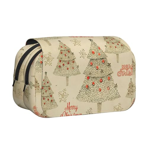 UVBDF Federmäppchen mit Weihnachtsbaumdruck, doppellagig, Klappetui, Organizer, Schreibwaren-Tasche für Kinder, Geschenk, Schwarz , Einheitsgröße, Taschen-Organizer UVBDF Federmäppchen mit Weihnachtsbaumdruck, doppellagig, Klappetui, Organizer, Schreibwaren-Tasche für Kinder, Geschenk, Schwarz , Einheitsgröße, Taschen-Organizer von UVBDF