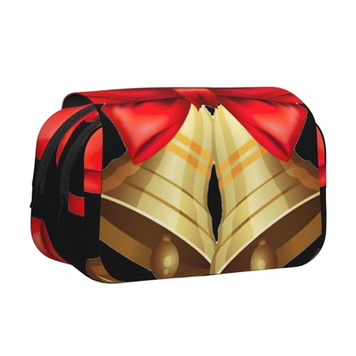 UVBDF Federmäppchen mit Weihnachtsglocken, doppelschichtig, Klappetui, Organizer, Schreibwaren-Tasche für Kinder, Geschenk, Schwarz , Einheitsgröße, Taschen-Organizer UVBDF Federmäppchen mit Weihnachtsglocken, doppelschichtig, Klappetui, Organizer, Schreibwaren-Tasche für Kinder, Geschenk, Schwarz , Einheitsgröße, Taschen-Organizer von UVBDF