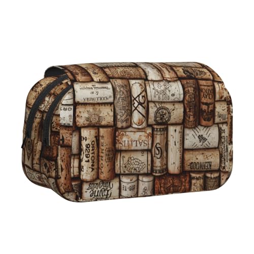 UVBDF Federmäppchen mit Weinkork-Druck, doppellagig, Klappetui, Organizer, Schreibwaren-Tasche für Kinder, Geschenk, Schwarz , Einheitsgröße, Taschen-Organizer UVBDF Federmäppchen mit Weinkork-Druck, doppellagig, Klappetui, Organizer, Schreibwaren-Tasche für Kinder, Geschenk, Schwarz , Einheitsgröße, Taschen-Organizer von UVBDF