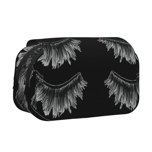 UVBDF Federmäppchen mit Wimperndruck, doppellagig, Klappetui, Organizer, Schreibwaren-Tasche für Kinder, Geschenk, Schwarz , Einheitsgröße, Taschen-Organizer UVBDF Federmäppchen mit Wimperndruck, doppellagig, Klappetui, Organizer, Schreibwaren-Tasche für Kinder, Geschenk, Schwarz , Einheitsgröße, Taschen-Organizer von UVBDF