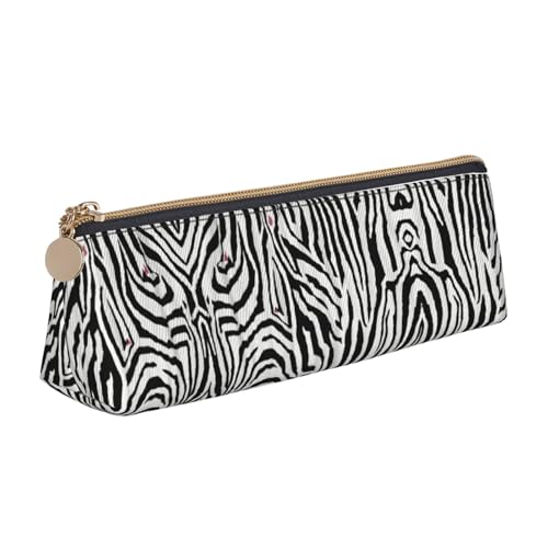 UVBDF Federmäppchen mit Zebramuster, für Kinder, mit Reißverschluss, kleine einfache Stifttasche, Kosmetik-Make-up-Etui, weiß, Einheitsgröße, Taschen-Organizer von UVBDF