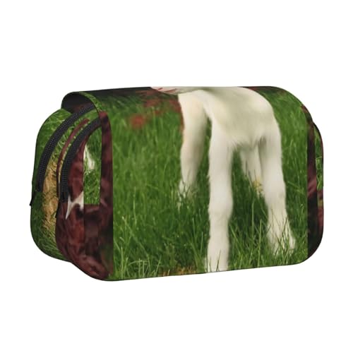 UVBDF Federmäppchen mit Ziegen-Druck, doppellagig, Klappetui, Organizer, Schreibwaren-Tasche für Kinder, Geschenk, Schwarz , Einheitsgröße, Taschen-Organizer UVBDF Federmäppchen mit Ziegen-Druck, doppellagig, Klappetui, Organizer, Schreibwaren-Tasche für Kinder, Geschenk, Schwarz , Einheitsgröße, Taschen-Organizer von UVBDF