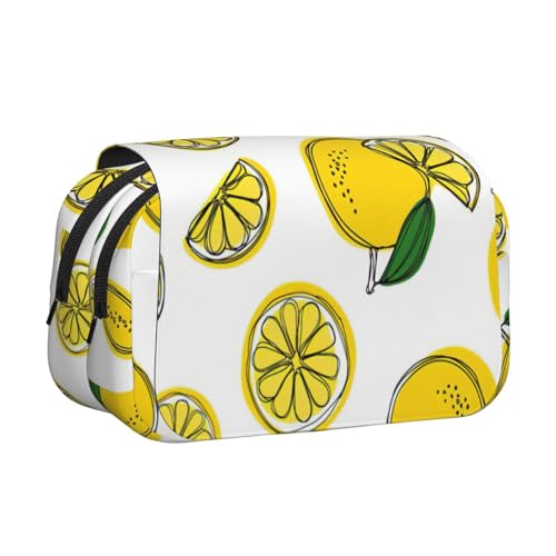 UVBDF Federmäppchen mit Zitronenfrucht-Muster, doppellagig, Klappetui, Organizer, Schreibwaren-Tasche für Kinder, Geschenk, Schwarz , Einheitsgröße, Taschen-Organizer UVBDF Federmäppchen mit Zitronenfrucht-Muster, doppellagig, Klappetui, Organizer, Schreibwaren-Tasche für Kinder, Geschenk, Schwarz , Einheitsgröße, Taschen-Organizer von UVBDF