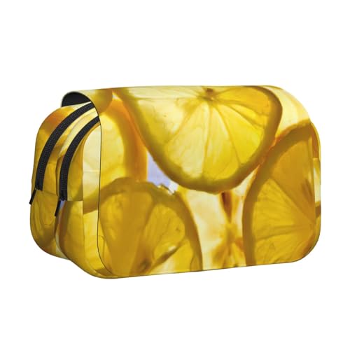 UVBDF Federmäppchen mit Zitronenscheiben, doppelschichtig, für Kinder, Geschenk, Schwarz , Einheitsgröße, Taschen-Organizer UVBDF Federmäppchen mit Zitronenscheiben, doppelschichtig, für Kinder, Geschenk, Schwarz , Einheitsgröße, Taschen-Organizer von UVBDF