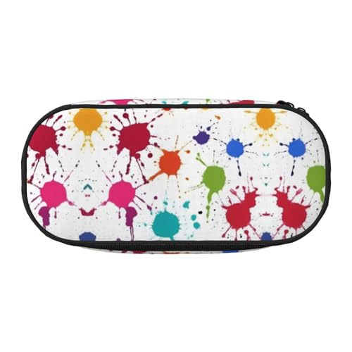 UVBDF Federmäppchen mit abstrakten Farbspritzern für Männer und Frauen, tragbares Federmäppchen, ästhetisch, mit Reißverschluss für Büro-Organizer, Schwarz , Einheitsgröße, Taschen-Organizer von UVBDF