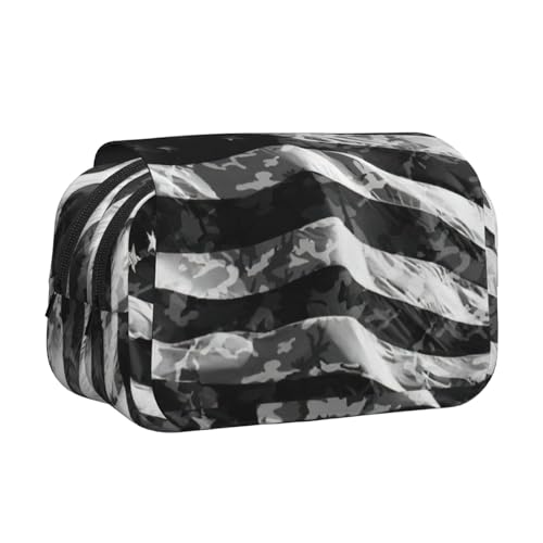 UVBDF Federmäppchen mit amerikanischer Flagge, doppellagig, mit Tarnmuster, für Kinder, Geschenk, Schwarz , Einheitsgröße, Taschen-Organizer UVBDF Federmäppchen mit amerikanischer Flagge, doppellagig, mit Tarnmuster, für Kinder, Geschenk, Schwarz , Einheitsgröße, Taschen-Organizer von UVBDF