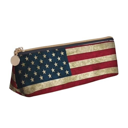 UVBDF Federmäppchen mit amerikanischer Flagge, für Kinder, mit Reißverschluss, kleine einfache Stifttasche, Kosmetik-Make-up-Etui, weiß, Einheitsgröße, Taschen-Organizer von UVBDF