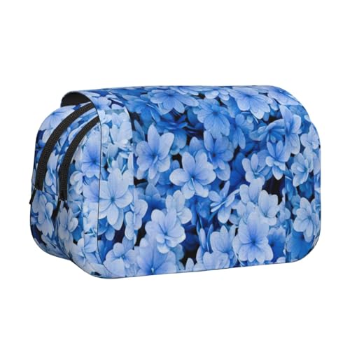 UVBDF Federmäppchen mit blauem Blumendruck, doppellagig, Klappetui, Organizer, Schreibwaren-Tasche für Kinder, Geschenk, Schwarz , Einheitsgröße, Taschen-Organizer UVBDF Federmäppchen mit blauem Blumendruck, doppellagig, Klappetui, Organizer, Schreibwaren-Tasche für Kinder, Geschenk, Schwarz , Einheitsgröße, Taschen-Organizer von UVBDF