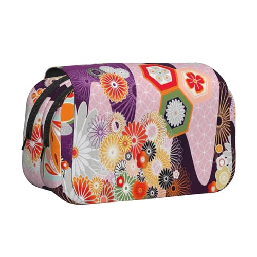 UVBDF Federmäppchen mit buntem Blumendruck, doppellagig, Klappetui, Organizer, Schreibwaren-Tasche für Kinder, Geschenk, Schwarz , Einheitsgröße, Taschen-Organizer UVBDF Federmäppchen mit buntem Blumendruck, doppellagig, Klappetui, Organizer, Schreibwaren-Tasche für Kinder, Geschenk, Schwarz , Einheitsgröße, Taschen-Organizer von UVBDF