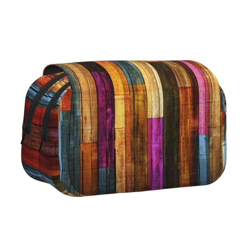 UVBDF Federmäppchen mit buntem Holzdruck, doppellagig, Clamshell, Organizer, Schreibwaren-Tasche für Kinder, Geschenk, Schwarz , Einheitsgröße, Taschen-Organizer UVBDF Federmäppchen mit buntem Holzdruck, doppellagig, Clamshell, Organizer, Schreibwaren-Tasche für Kinder, Geschenk, Schwarz , Einheitsgröße, Taschen-Organizer von UVBDF