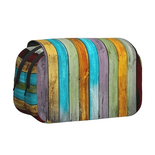 UVBDF Federmäppchen mit buntem Holztafel-Druck, doppellagig, Klappetui, Organizer, Schreibwaren-Tasche für Kinder, Geschenk, Schwarz , Einheitsgröße, Taschen-Organizer UVBDF Federmäppchen mit buntem Holztafel-Druck, doppellagig, Klappetui, Organizer, Schreibwaren-Tasche für Kinder, Geschenk, Schwarz , Einheitsgröße, Taschen-Organizer von UVBDF