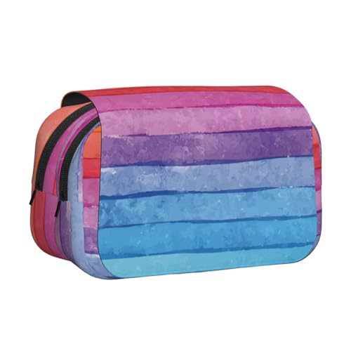 UVBDF Federmäppchen mit buntem Regenbogenstreifendruck, doppellagig, Klappetui, Organizer, Schreibwaren-Tasche für Kinder, Geschenk, Schwarz , Einheitsgröße, Taschen-Organizer UVBDF Federmäppchen mit buntem Regenbogenstreifendruck, doppellagig, Klappetui, Organizer, Schreibwaren-Tasche für Kinder, Geschenk, Schwarz , Einheitsgröße, Taschen-Organizer von UVBDF