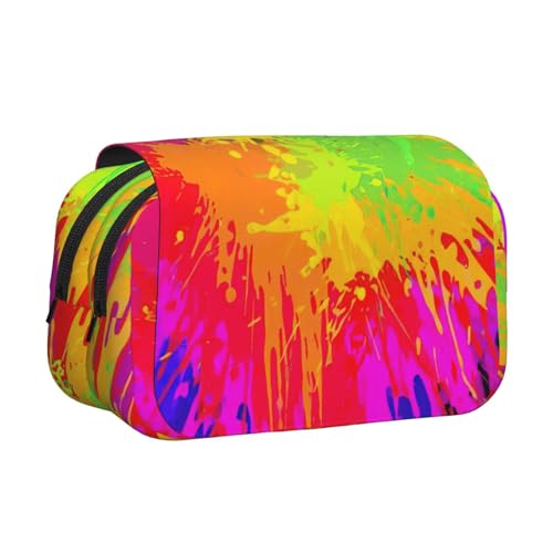 UVBDF Federmäppchen mit buntem Spritzdruck, doppellagig, Klappetui, Organizer, Schreibwaren-Tasche für Kinder, Geschenk, Schwarz , Einheitsgröße, Taschen-Organizer UVBDF Federmäppchen mit buntem Spritzdruck, doppellagig, Klappetui, Organizer, Schreibwaren-Tasche für Kinder, Geschenk, Schwarz , Einheitsgröße, Taschen-Organizer von UVBDF