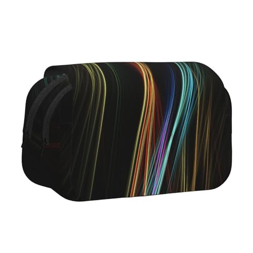 UVBDF Federmäppchen mit bunten Linien, Kunstdruck, doppellagig, Klappetui, Organizer, Schreibwaren-Tasche für Kinder, Geschenk, Schwarz , Einheitsgröße, Taschen-Organizer UVBDF Federmäppchen mit bunten Linien, Kunstdruck, doppellagig, Klappetui, Organizer, Schreibwaren-Tasche für Kinder, Geschenk, Schwarz , Einheitsgröße, Taschen-Organizer von UVBDF