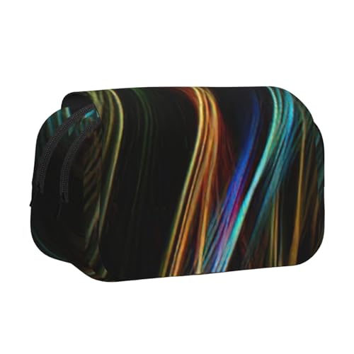 UVBDF Federmäppchen mit bunten Linien, Kunstdruck, doppellagig, Klappetui, Organizer, Schreibwaren-Tasche für Kinder, Geschenk, Schwarz , Einheitsgröße, Taschen-Organizer UVBDF Federmäppchen mit bunten Linien, Kunstdruck, doppellagig, Klappetui, Organizer, Schreibwaren-Tasche für Kinder, Geschenk, Schwarz , Einheitsgröße, Taschen-Organizer von UVBDF